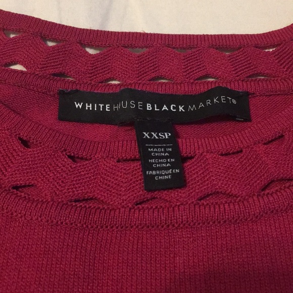 WHBM Cranberry Red Cutout-Detail Knit Top, XXSP - Picture 9 of 10
